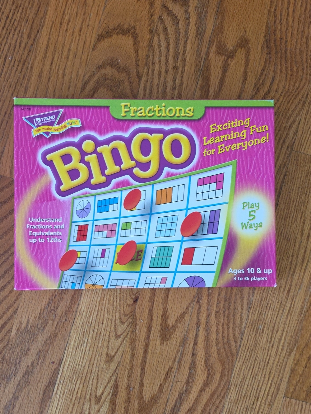 Fractions Bingo Educational Game